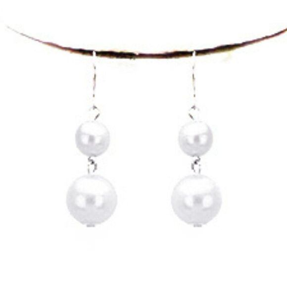 Pearl (faux) White Necklace & Earring Set - Picture 3 of 7